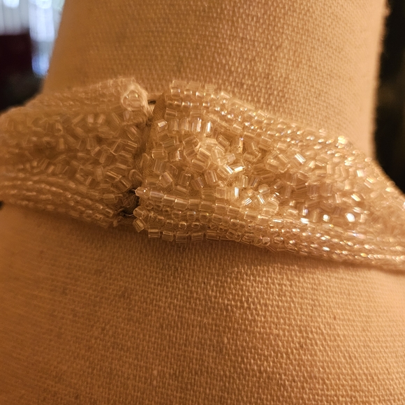 Scala Cream Beaded V-Neck Wedding Dress - Picture 6 of 9